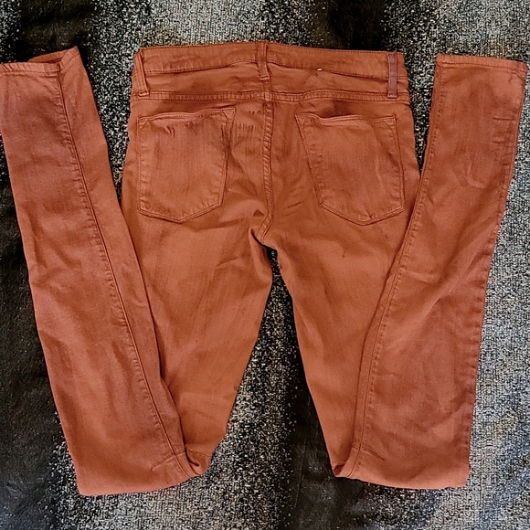 Helmut Lang rust orange/red jeans w/burnt splatter detail - Picture 5 of 11